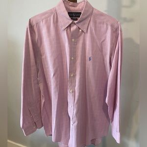 Ralph Lauren Light Pink Button Down Dress Shirt XL 16-33 Great For Spring Summer